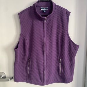 GENTLY USED Karen Scott Royal Purple Zip Up Thermal Sport Vest with Pockets